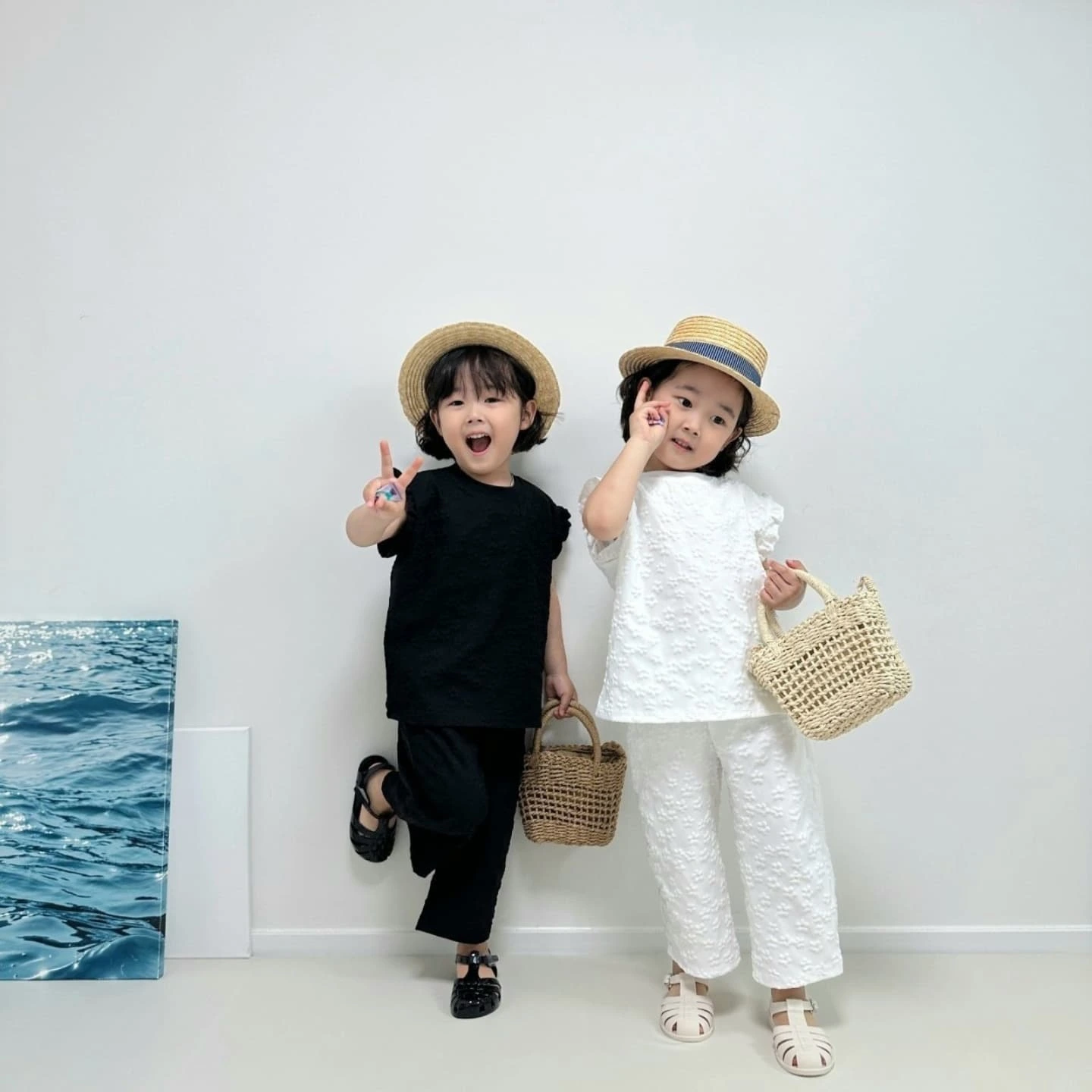 Milki Summer Embossed Top and Bottom Set
