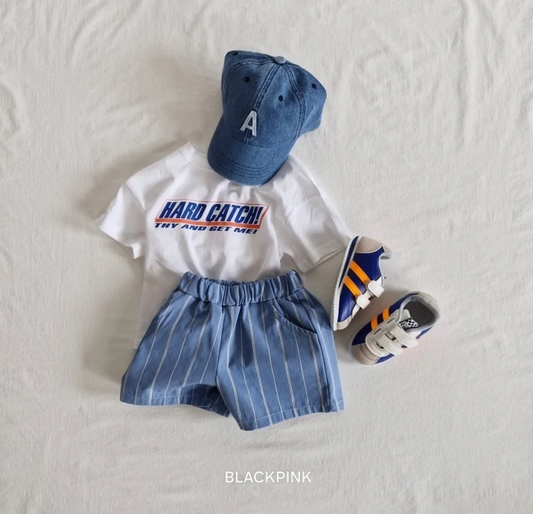 Black Pink Cony Denim Shorts