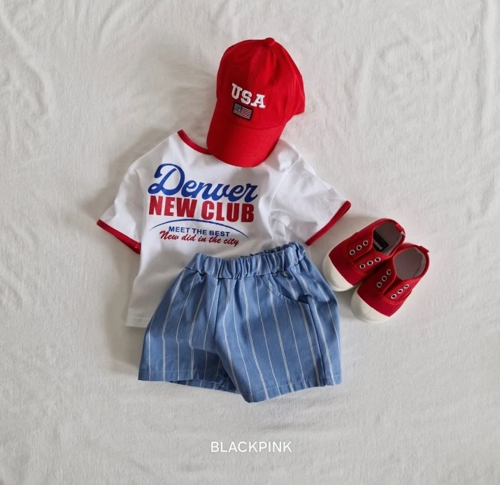 Black Pink Cony Denim Shorts