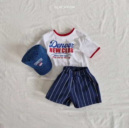 Black Pink Cony Denim Shorts