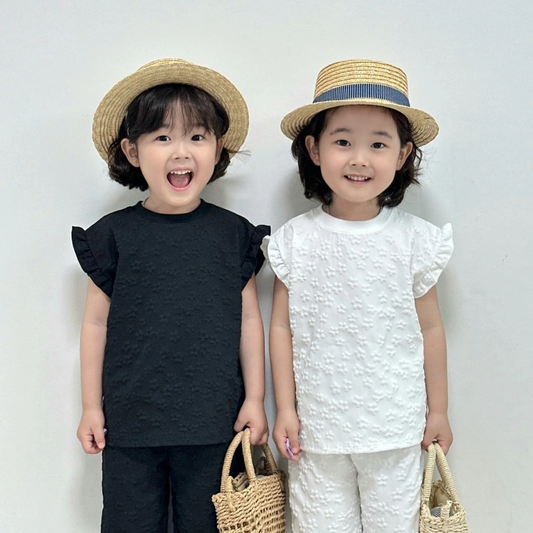Milki Summer Embossed Top and Bottom Set