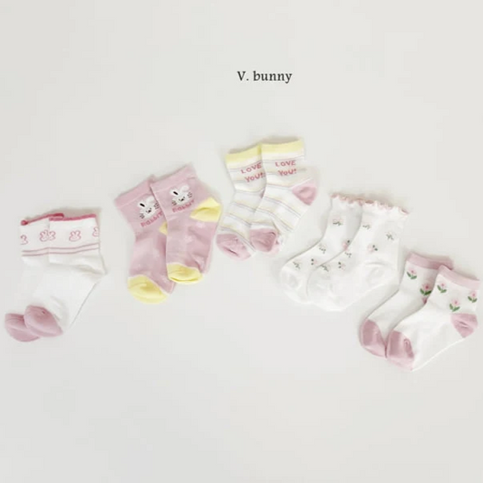 V Bunny Socks Set